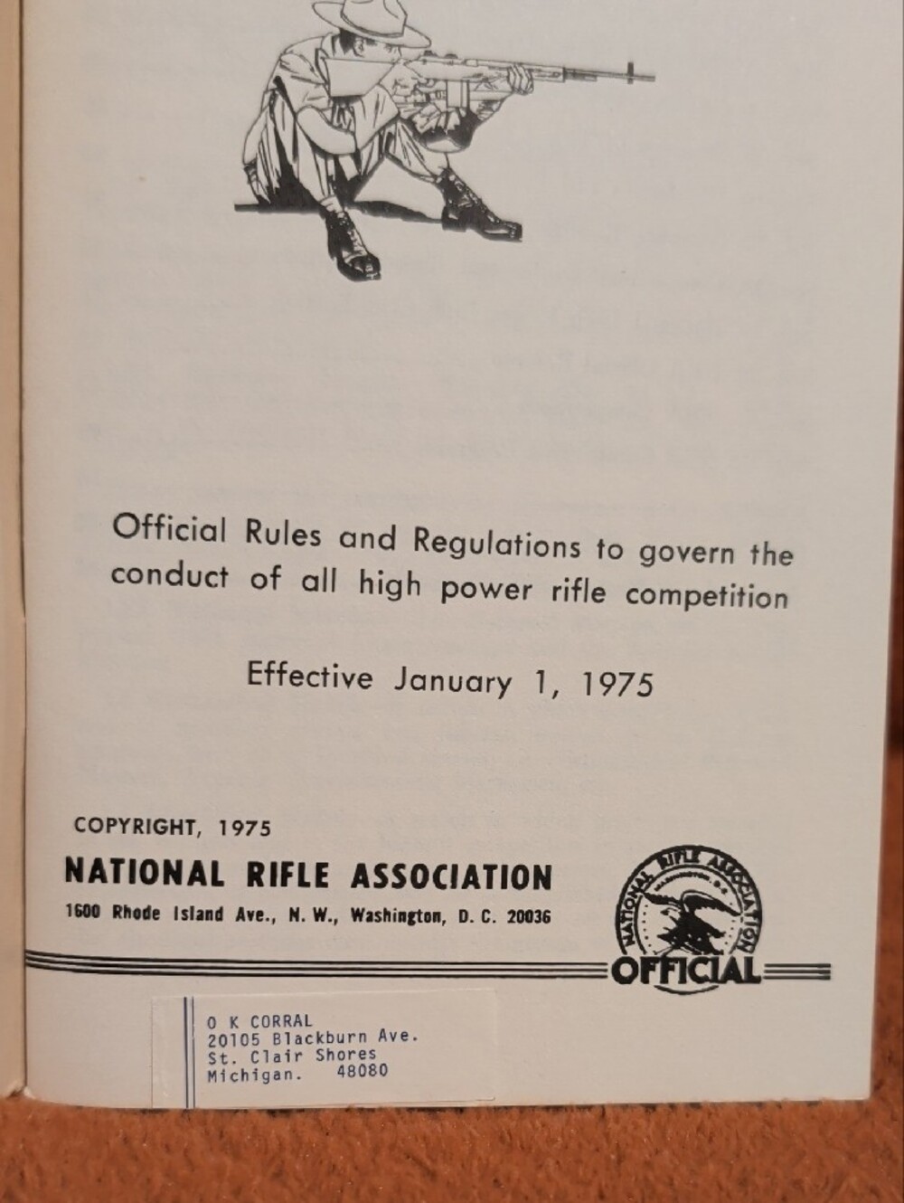 Corral Tan Cover NRA High Power Rifle Rule Booklet - Picture 3 of 8